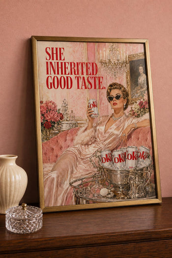 Glamorous Vintage Poster | Retro Diet Coke Print | 1950s Kitchen Wall Art