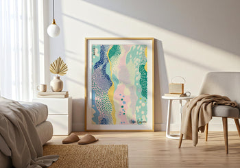 Yayoi Kusama Inspired Art Print: Pastel Polka Dot Japanese Wall Art