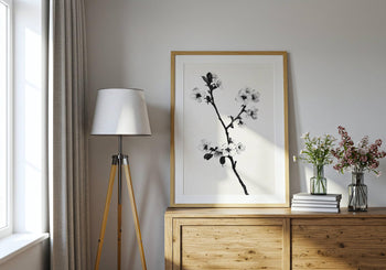 Japandi Cherry Blossom Print: Minimalist Zen Wall Art