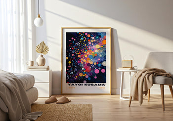 Yayoi Kusama Poster: Colourful Abstract Dot Art, Japanese Print