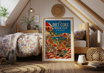 Diet Coke Beach Club Poster | Retro French Riviera Art Print