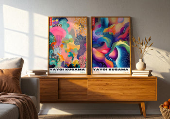 Yayoi Kusama Exhibition Poster: Colorful Japanese Wall Art