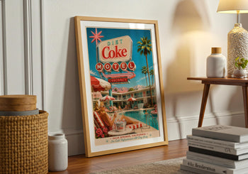 Diet Coke Motel Poster | Retro Palm Springs Poolside Art Print