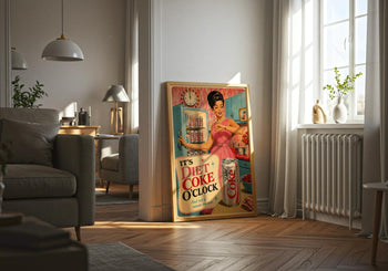 Retro Diet Coke O'Clock Print | 1950s 60s Kitchen Wall Art