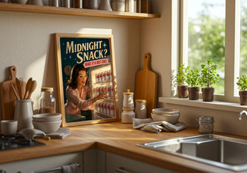 Retro Diet Coke Fridge Print | Midnight Snack Poster, Vintage Kitchen Art