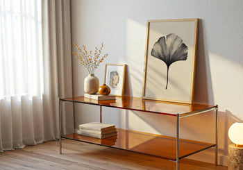 Japandi Ginkgo Leaf Print: Minimalist Botanical Wall Art