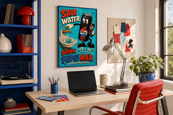 Retro Pepsi Max Poster | Colourful Soda Art Print, Kitchen Wall Decor