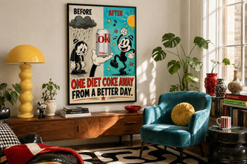 Funny Retro Diet Coke Rubber-Hose Poster