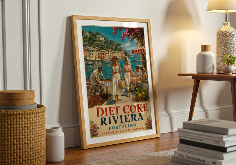 Diet Coke Riviera Print | Portofino Italian Travel Poster