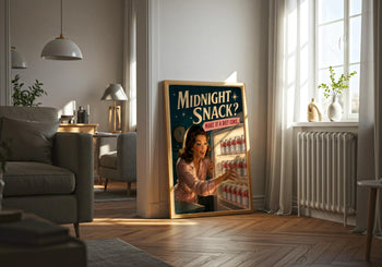 Retro Diet Coke Fridge Print | Midnight Snack Poster, Vintage Kitchen Art