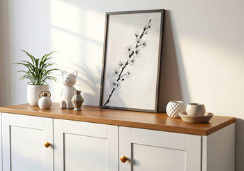 Japandi Cherry Blossom Print: Minimalist Zen Wall Art