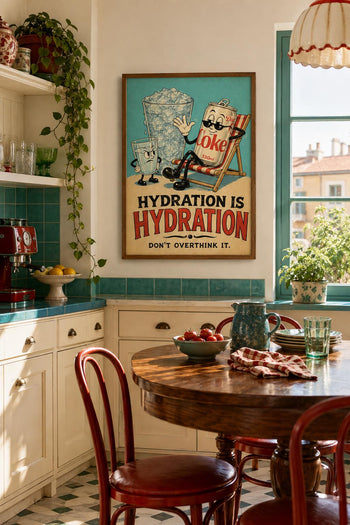 Diet Coke Print | Funny Retro Kitchen Poster, Rubber Hose Cartoon Art
