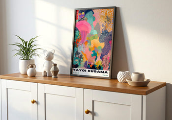 Yayoi Kusama Poster: Colorful Abstract Polka Dot Print