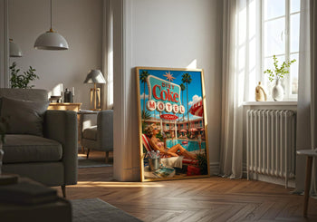 Diet Coke Motel Poster | Retro Palm Springs Poolside Art Print