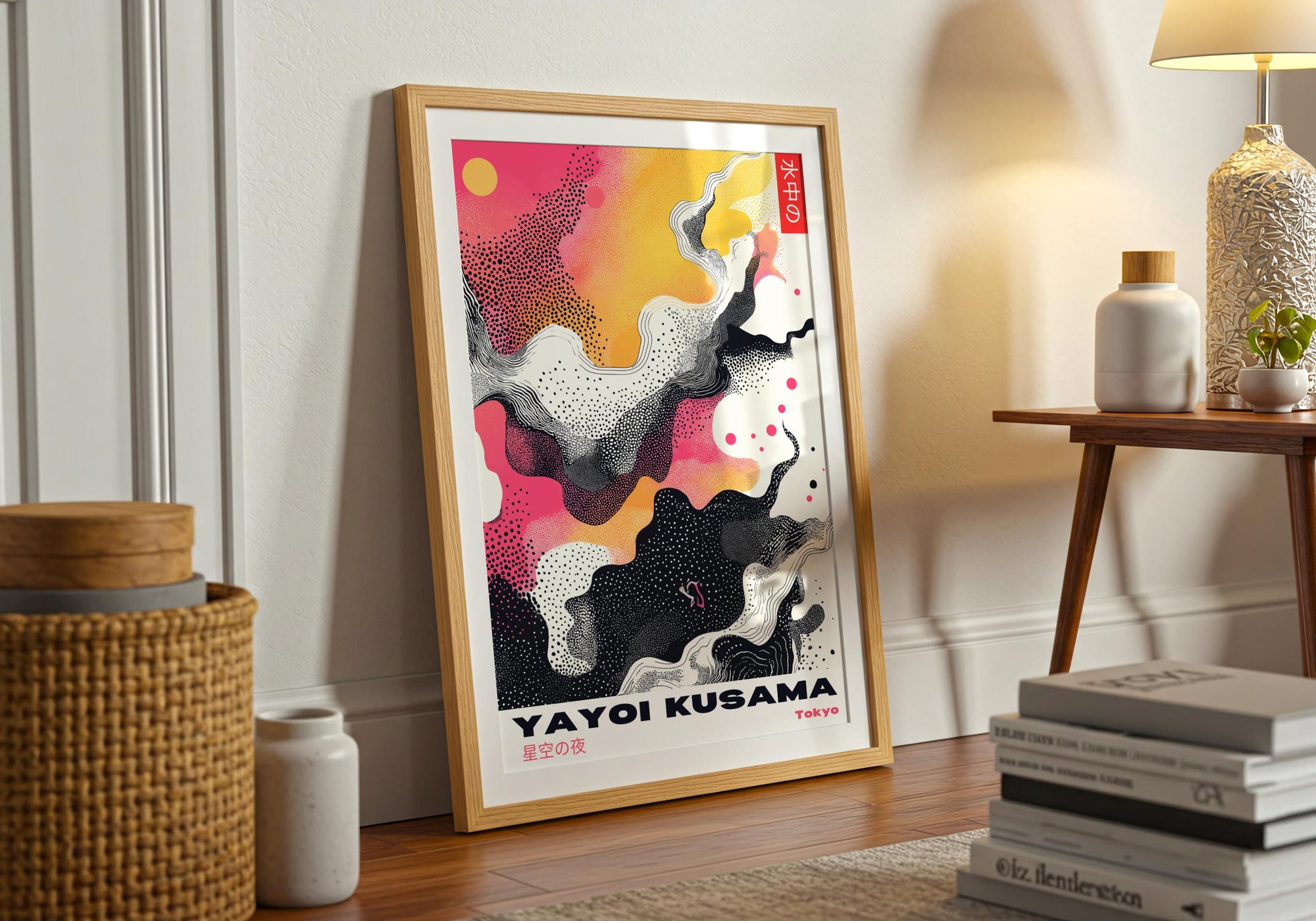Yayoi Kusama Exhibition Poster: Colorful Japanese Wall Art