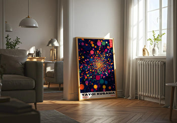Yayoi Kusama Poster: Colourful Abstract Dot Art, Japanese Print