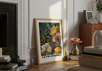 Yayoi Kusama Flower Poster: Colorful Japanese Art Print
