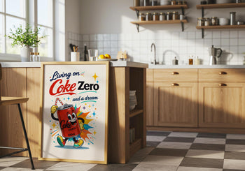 Coke Zero Poster: Retro Kitchen Art Print