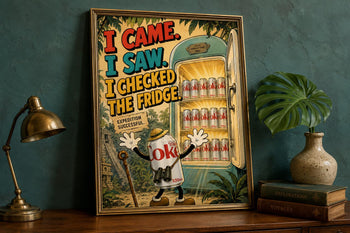 I Came I Saw Checked Fridge Print | Retro Diet Coke Kitchen Poster