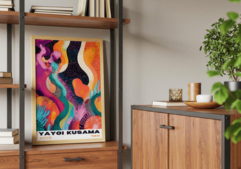 Yayoi Kusama Inspired Polka Dot Art Print: Vibrant Japanese Wall Decor