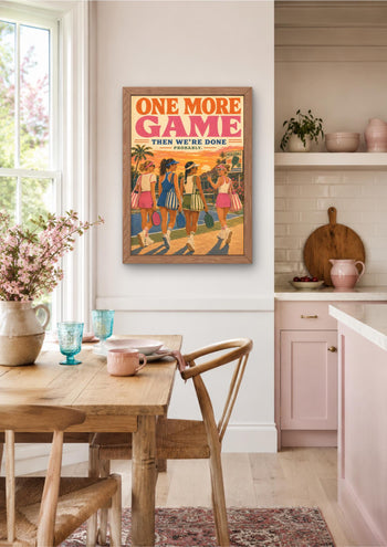 Pickleball Social Club Poster, Retro Sports Wall Art, Pink Preppy Decor