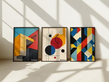 Bauhaus Poster Set: Geometric Abstract Art Prints, Modernist Decor