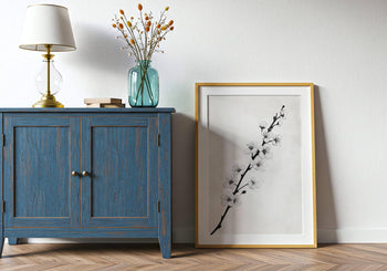 Japandi Cherry Blossom Print: Minimalist Zen Wall Art