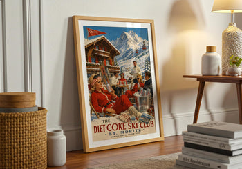 Diet Coke Ski Club Print | Retro St Moritz Alpine Wall Art