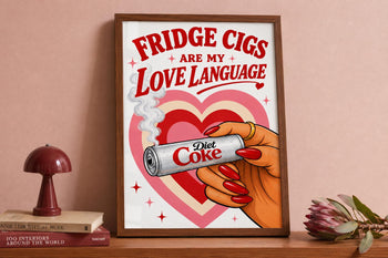 Diet Coke Lover Poster, Fridge Cigs Love Language Print, Retro Pop Art