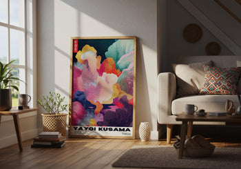 Yayoi Kusama Exhibition Poster: Colorful Abstract Polka Dot Print