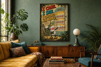 I Came I Saw Checked Fridge Print | Retro Diet Coke Kitchen Poster