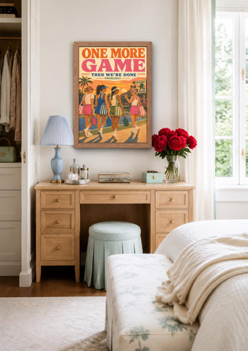 Pickleball Social Club Poster, Retro Sports Wall Art, Pink Preppy Decor