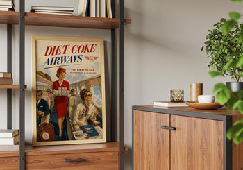 Diet Coke Airways Retro Travel Poster | Vintage First Class Airline Art