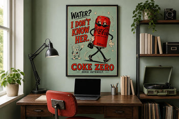 Coke Zero Retro Kitchen Poster | Funny Rubber Hose Cartoon Art Print