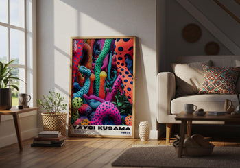 Yayoi Kusama Poster: Neon Polka Dot Japanese Art Print