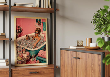 Diet Coke Bath Print | Maximalist Retro Glamour Wall Art