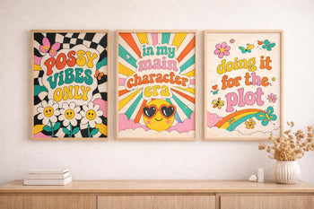 Retro Y2K Quote Prints | Colourful Funky Gallery Wall Set