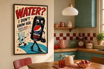 Retro Pepsi Max Poster | Colourful Soda Art Print, Kitchen Wall Decor
