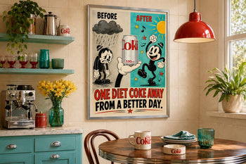 Funny Retro Diet Coke Rubber-Hose Poster