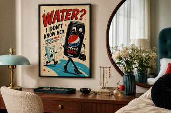 Retro Pepsi Max Poster | Colourful Soda Art Print, Kitchen Wall Decor