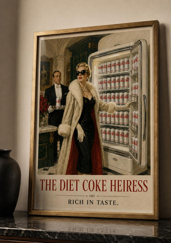 Glamorous Vintage Poster | Retro Diet Coke Print | 1950s Kitchen Wall Art