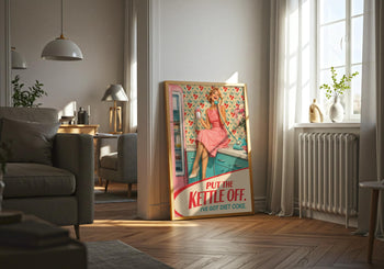 Retro 1950s Diet Coke Kitchen Print | Funny Vintage Wall Art Poster
