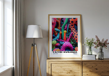 Yayoi Kusama Poster: Neon Polka Dot Japanese Art Print