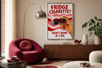 Funny Coke Zero Poster, Retro Fridge Art, Quirky Kitchen Print, Soda Lover Gift