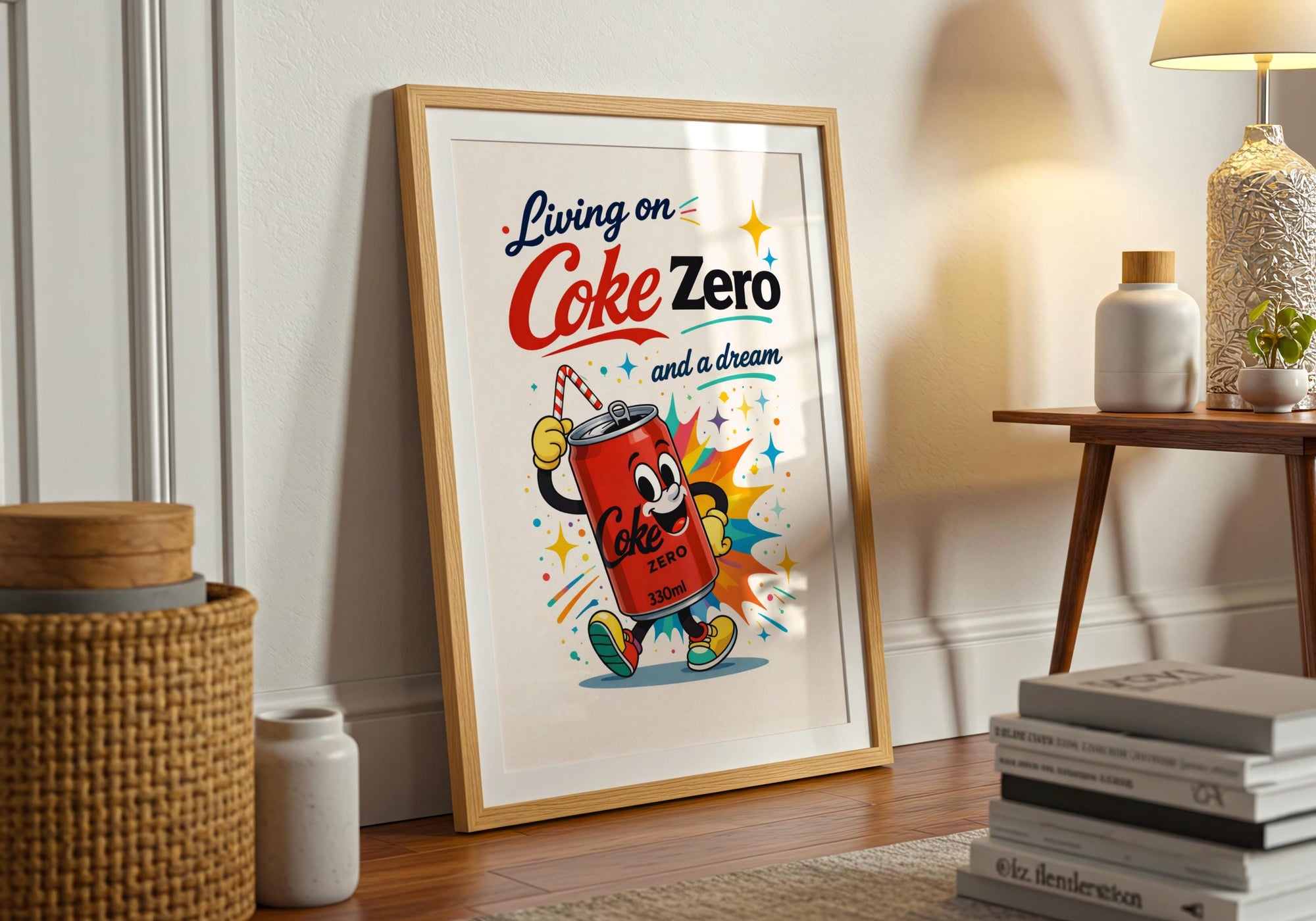 Coke Zero Poster: Retro Kitchen Art Print
