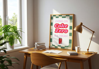Coke Zero Poster: Retro Pastel Kitchen Art Print