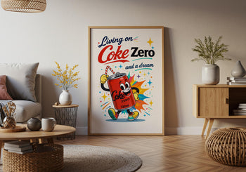 Coke Zero Poster: Retro Kitchen Art Print