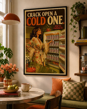 Retro Diet Coke Print | 70s Kitchen Wall Art, Vintage Advertising Poster