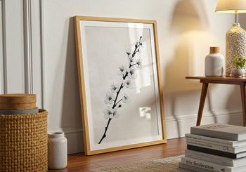 Japandi Cherry Blossom Print: Minimalist Zen Wall Art