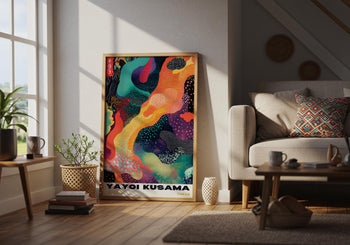 Yayoi Kusama Poster: Colorful Abstract Polka Dot Print